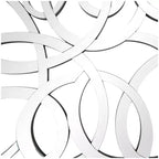 Olivia & May Specchio da Parete Geometrico in Vetro 35"X64" Argento