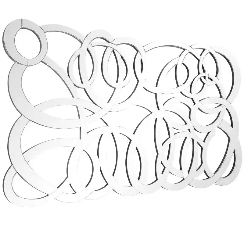 Olivia & May Specchio da Parete Geometrico in Vetro 35"X64" Argento