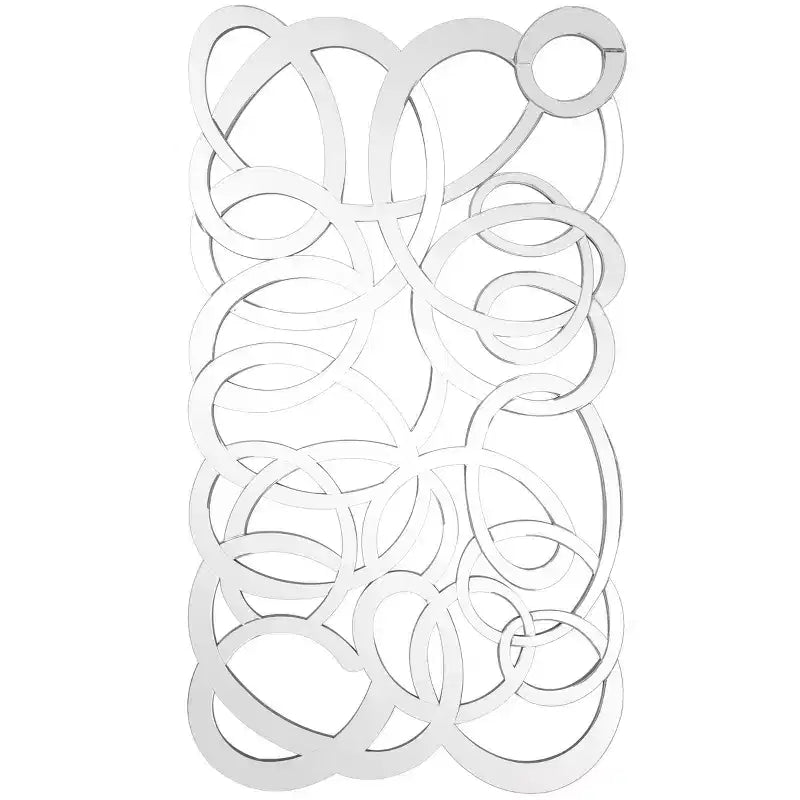 Olivia & May Specchio da Parete Geometrico in Vetro 35"X64" Argento