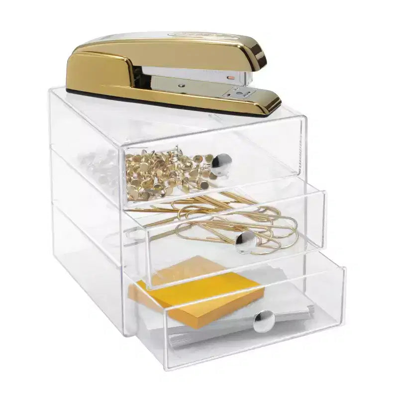 iDESIGN Original Cassettiera a Tre Cassetti Trasparente