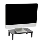Supporto per monitor Mind Reader, regolabile in altezza, rialzo per laptop ventilato, per ufficio, in metallo, 36,8 cm L x 23,5 cm P x 10,2-14 cm H, nero