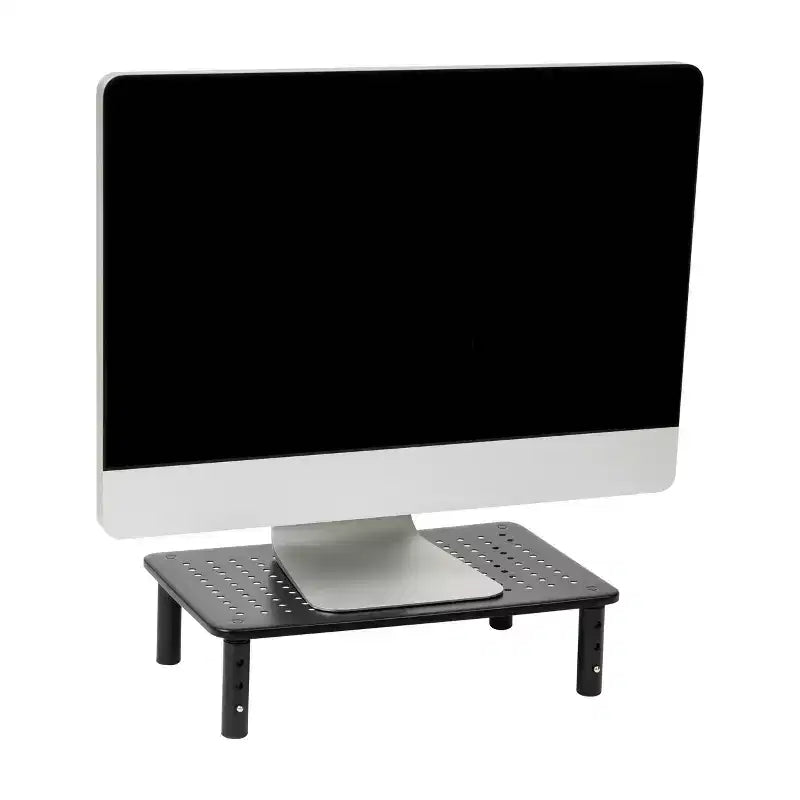 Supporto per monitor Mind Reader, regolabile in altezza, rialzo per laptop ventilato, per ufficio, in metallo, 36,8 cm L x 23,5 cm P x 10,2-14 cm H, nero