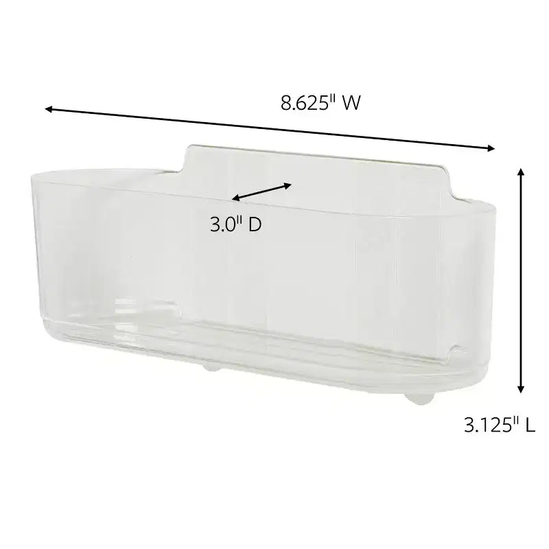 Caddy Grande con Strisce Command: Organizer da Parete in Plastica Trasparente, Organizzazione Universale, Mensola con Strisce Command, Capacità 1.8 kg