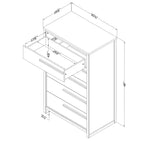 Cassettiera per bambini South Shore Tao a 5 cassetti, Rovere Grigio: Cassettiera verticale, Hardware antiribaltamento, Mobili per ragazzi e bambini