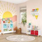 RiverRidge Kids' Organizer per giocattoli CatchAll da 35" con contenitori e scaffali portagiochi, bianco
