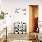 Contenitore giocattoli Kids' Journey con 9 contenitori in plastica legno naturale/bianco - Humble Crew: Struttura in MDF, 3 ripiani