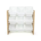 Contenitore giocattoli Kids' Journey con 9 contenitori in plastica legno naturale/bianco - Humble Crew: Struttura in MDF, 3 ripiani