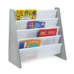 Libreria per bambini a 4 ripiani, organizer per libri grigio - Humble Crew: piccola libreria per bambini, in MDF, antiribaltamento, ripiani aperti