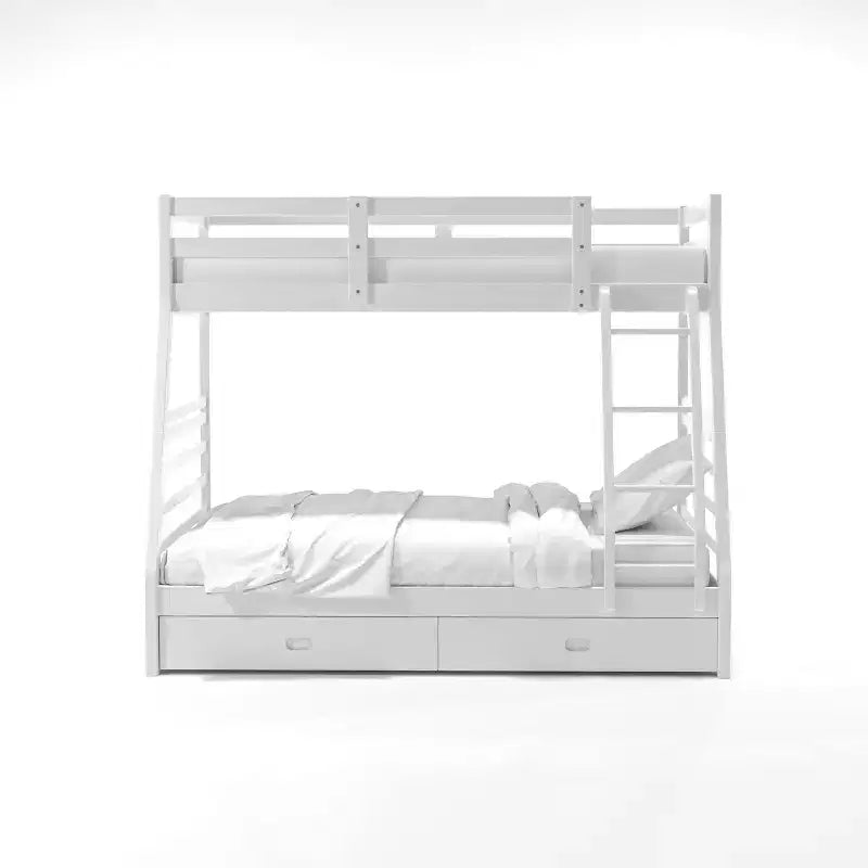 Letto a castello Twin Over Full per bambini Emma Bianco - ioHOMES