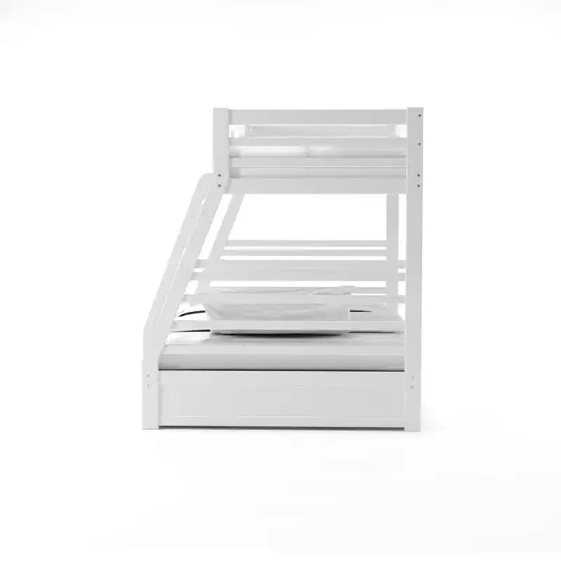 Letto a castello Twin Over Full per bambini Emma Bianco - ioHOMES