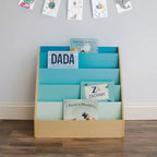 Humble Crew - Scaffale portagiochi per bambini a più livelli, legno naturale/blu: Struttura in MDF a 4 ripiani, 61 cm (A) x 61 cm (L) x 33 cm (P), per bambini dai 2 anni in su