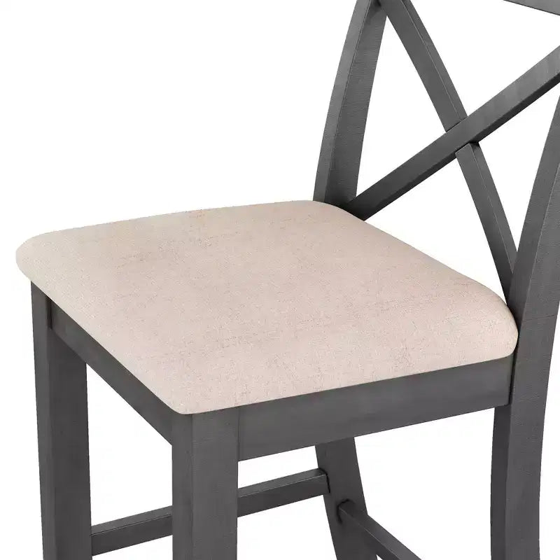 Set tavolo da pranzo rettangolare in legno stile rustico Farmhouse 47.5, altezza bancone, angolo colazione in cucina con 2 sedie per piccoli spazi - ModernLuxe