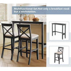 Set tavolo da pranzo rettangolare in legno stile rustico Farmhouse 47.5, altezza bancone, angolo colazione in cucina con 2 sedie per piccoli spazi - ModernLuxe