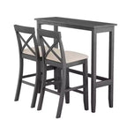 Set tavolo da pranzo rettangolare in legno stile rustico Farmhouse 47.5, altezza bancone, angolo colazione in cucina con 2 sedie per piccoli spazi - ModernLuxe