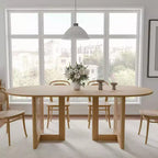 Dovelina 67 Tavolo da Pranzo Ovale Moderno Tavolo da Cucina Rustico per 6 Persone