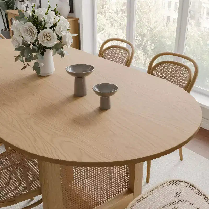 Dovelina 67 Tavolo da Pranzo Ovale Moderno Tavolo da Cucina Rustico per 6 Persone