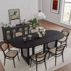 Dovelina 67 Tavolo da Pranzo Ovale Moderno Tavolo da Cucina Rustico per 6 Persone