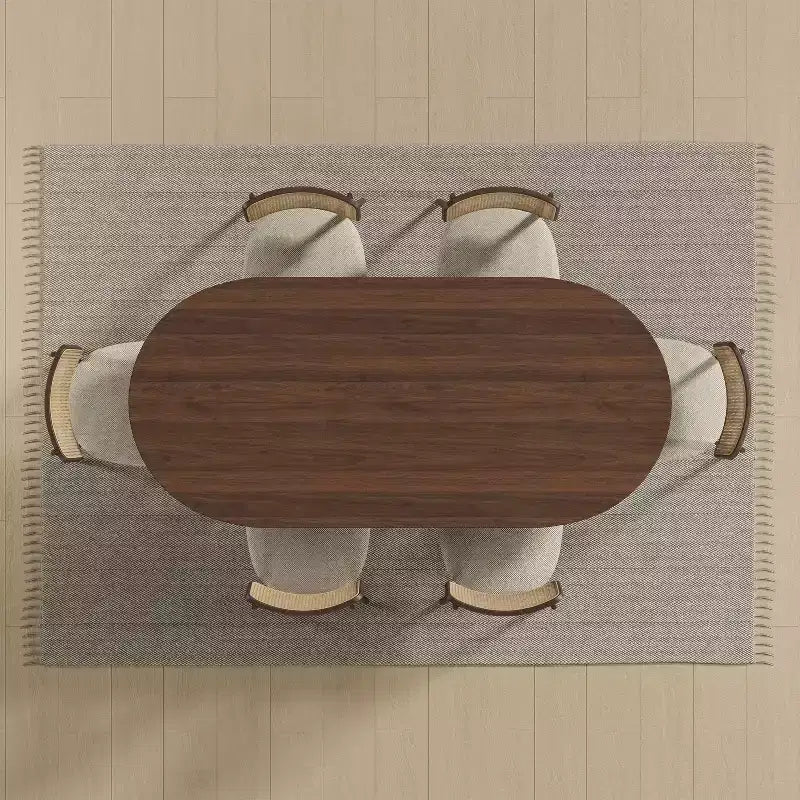 Dovelina 67 Tavolo da Pranzo Ovale Moderno Tavolo da Cucina Rustico per 6 Persone