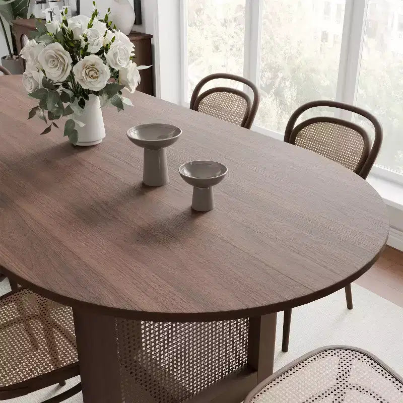 Dovelina 67 Tavolo da Pranzo Ovale Moderno Tavolo da Cucina Rustico per 6 Persone