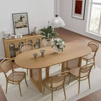 Dovelina 67 Modern Oval Dining Table Farmhouse Kitchen Table for 6 People