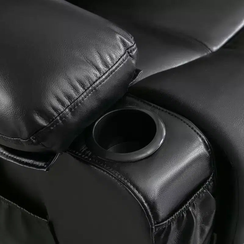 AndMakers Poltrona reclinabile in pelle da 39.76 pollici con funzione dondolo, telecomando, trapuntatura e contenitore