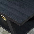 Tavolino da caffè con ripiano Roundhill Furniture Athens, in legno replicato contemporaneo, con finitura nera