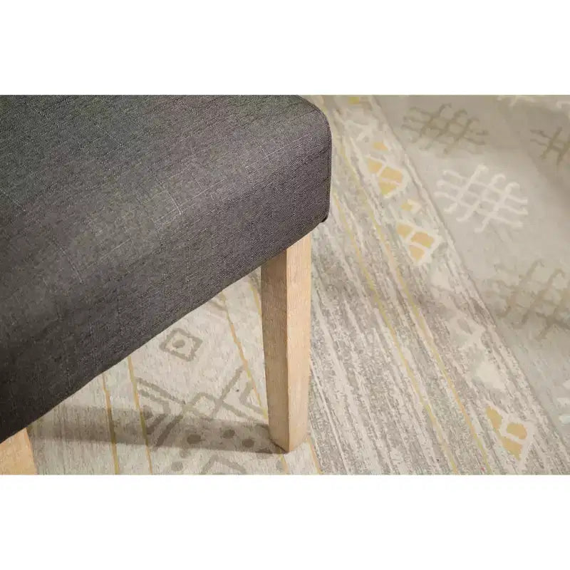 Sedie da pranzo Parsons imbottite in legno massello Roundhill Furniture Habit, antracite, set da 2