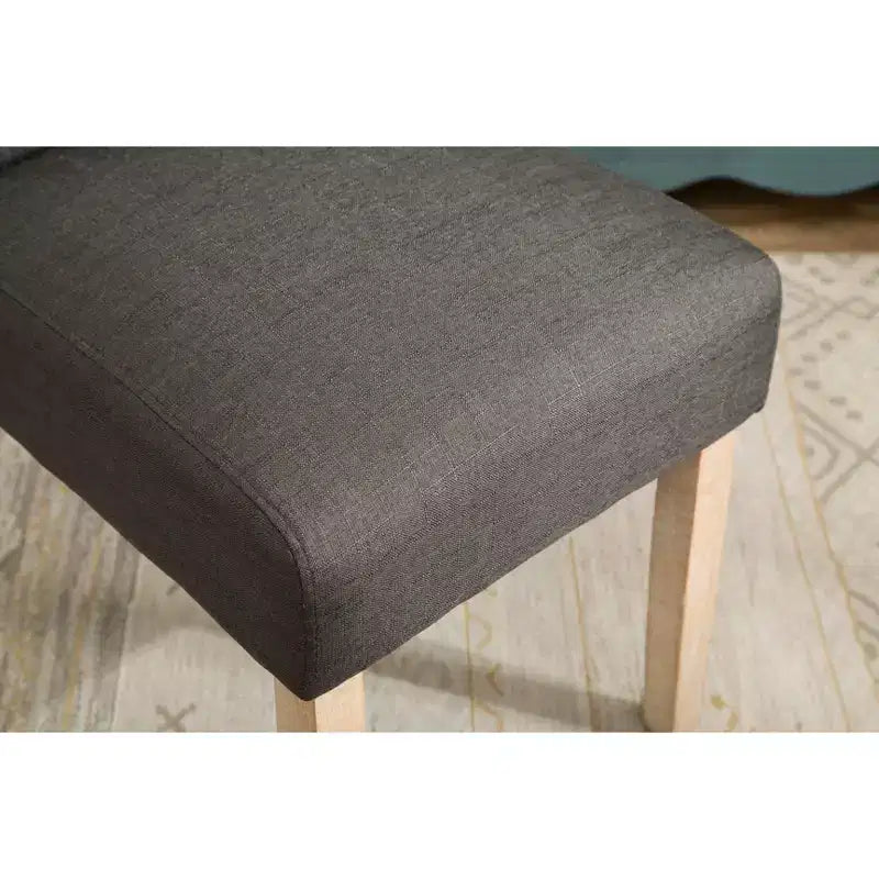 Sedie da pranzo Parsons imbottite in legno massello Roundhill Furniture Habit, antracite, set da 2