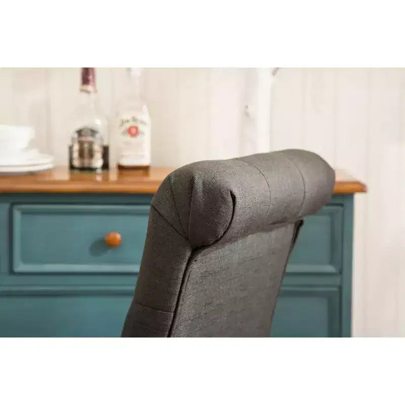 Sedie da pranzo Parsons imbottite in legno massello Roundhill Furniture Habit, antracite, set da 2