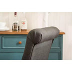 Sedie da pranzo Parsons imbottite in legno massello Roundhill Furniture Habit, antracite, set da 2