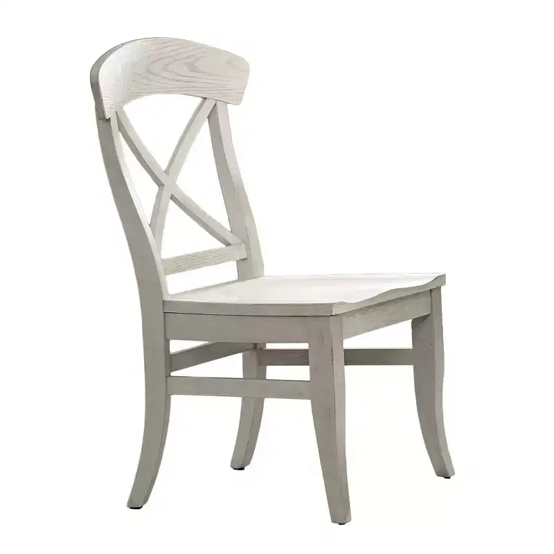 Sedie da pranzo con schienale a croce Roundhill Furniture Harola, finitura bianco fumo, set da 2