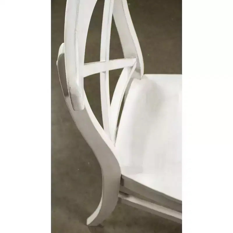 Sedie da pranzo con schienale a croce Roundhill Furniture Harola, finitura bianco fumo, set da 2