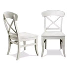 Sedie da pranzo con schienale a croce Roundhill Furniture Harola, finitura bianco fumo, set da 2