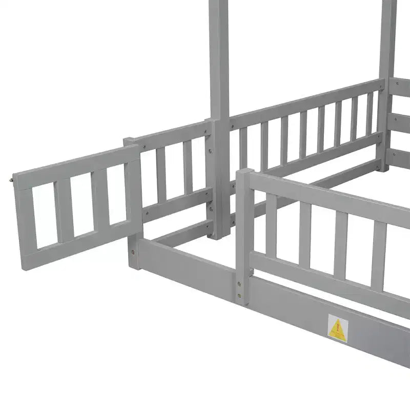 Letto a castello per bambini Twin Over Full, struttura in legno con scalini e scivolo, sponde di sicurezza alte, robuste doghe di legno di supporto, non è necessario il materasso a molle