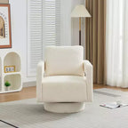Poltrona girevole accentata quadrata moderna da 29,13" W, poltrona con braccioli girevole a 360 gradi con schienale aperto - ModernLuxe