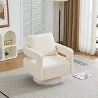 Poltrona girevole accentata quadrata moderna da 29,13" W, poltrona con braccioli girevole a 360 gradi con schienale aperto - ModernLuxe