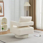 Poltrona girevole accentata quadrata moderna da 29,13" W, poltrona con braccioli girevole a 360 gradi con schienale aperto - ModernLuxe