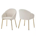GDFStudio Catherine Upholstered Iron Frame Round Back Dining Chair
