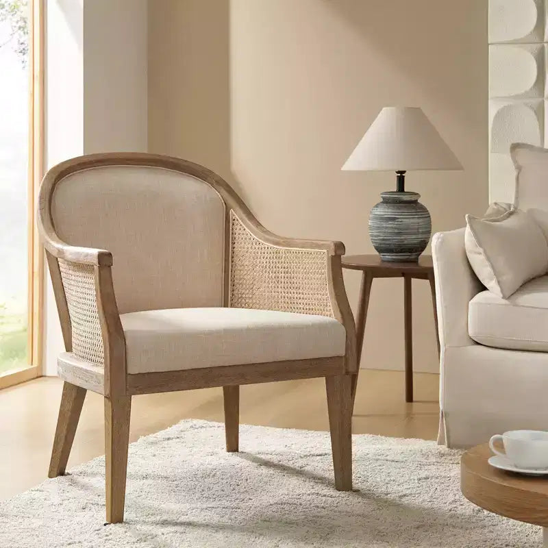 Poltrona Gordon Farmhouse in rattan e legno massello | HULALA HOME