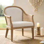 Poltrona Gordon Farmhouse in rattan e legno massello | HULALA HOME