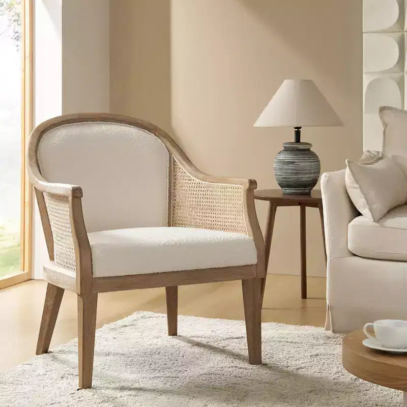 Poltrona Gordon Farmhouse in rattan e legno massello | HULALA HOME