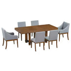 Set da pranzo allungabile rustico Whisen da 7 pezzi con 2 sedie con braccioli e 4 sedie senza braccioli