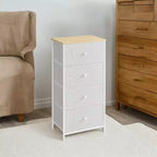 Cassettiera Chic a 4 Cassetti in Tessuto - Soluzione Versatile per Camera da Letto, Soggiorno e Altro Ancora