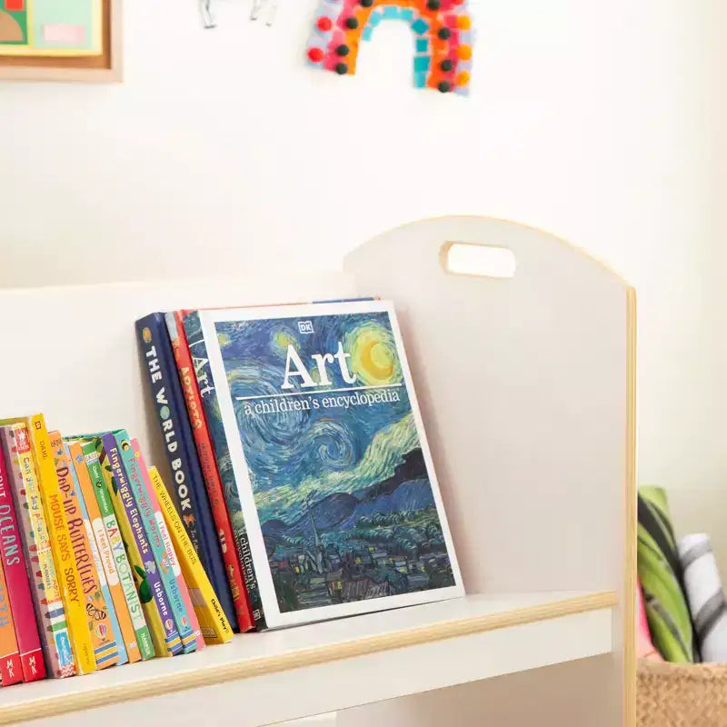 Guidecraft EdQ carrello porta libri su ruote per classe: espositore libreria in legno a 2 ripiani a lato singolo su ruote