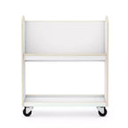 Guidecraft EdQ carrello porta libri su ruote per classe: espositore libreria in legno a 2 ripiani a lato singolo su ruote