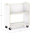 Guidecraft EdQ carrello porta libri su ruote per classe: espositore libreria in legno a 2 ripiani a lato singolo su ruote