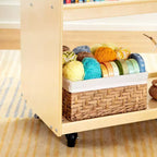 Guidecraft EdQ carrello porta libri su ruote per classe: espositore libreria in legno a 2 ripiani a lato singolo su ruote