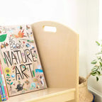 Guidecraft EdQ carrello porta libri su ruote per classe: espositore libreria in legno a 2 ripiani a lato singolo su ruote