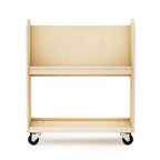 Guidecraft EdQ carrello porta libri su ruote per classe: espositore libreria in legno a 2 ripiani a lato singolo su ruote