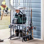 Supporto a triangolo turchese per canne da pesca Tarpin | Contiene fino a 10 canne